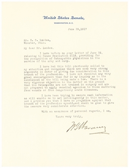 1917 President Warren Harding Signed Personal Letter With Senate Letterhead (JSA)